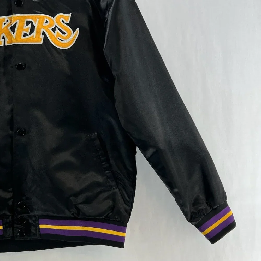 Mitchell & Ness Los Angeles Lakers Youth L 14/16 Varsity Jacket NBA Black/Purple - Picture 8 of 16